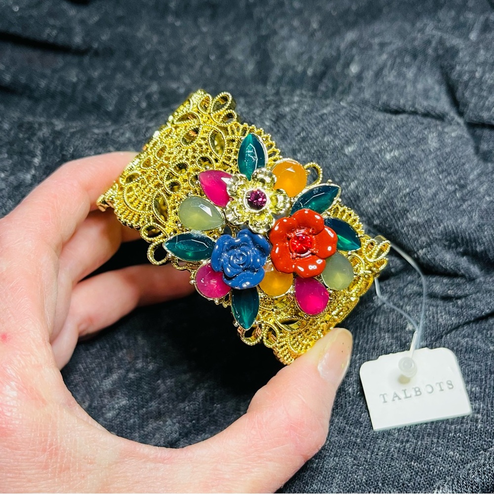 Talbots Gold Filigree Cuff Bracelet